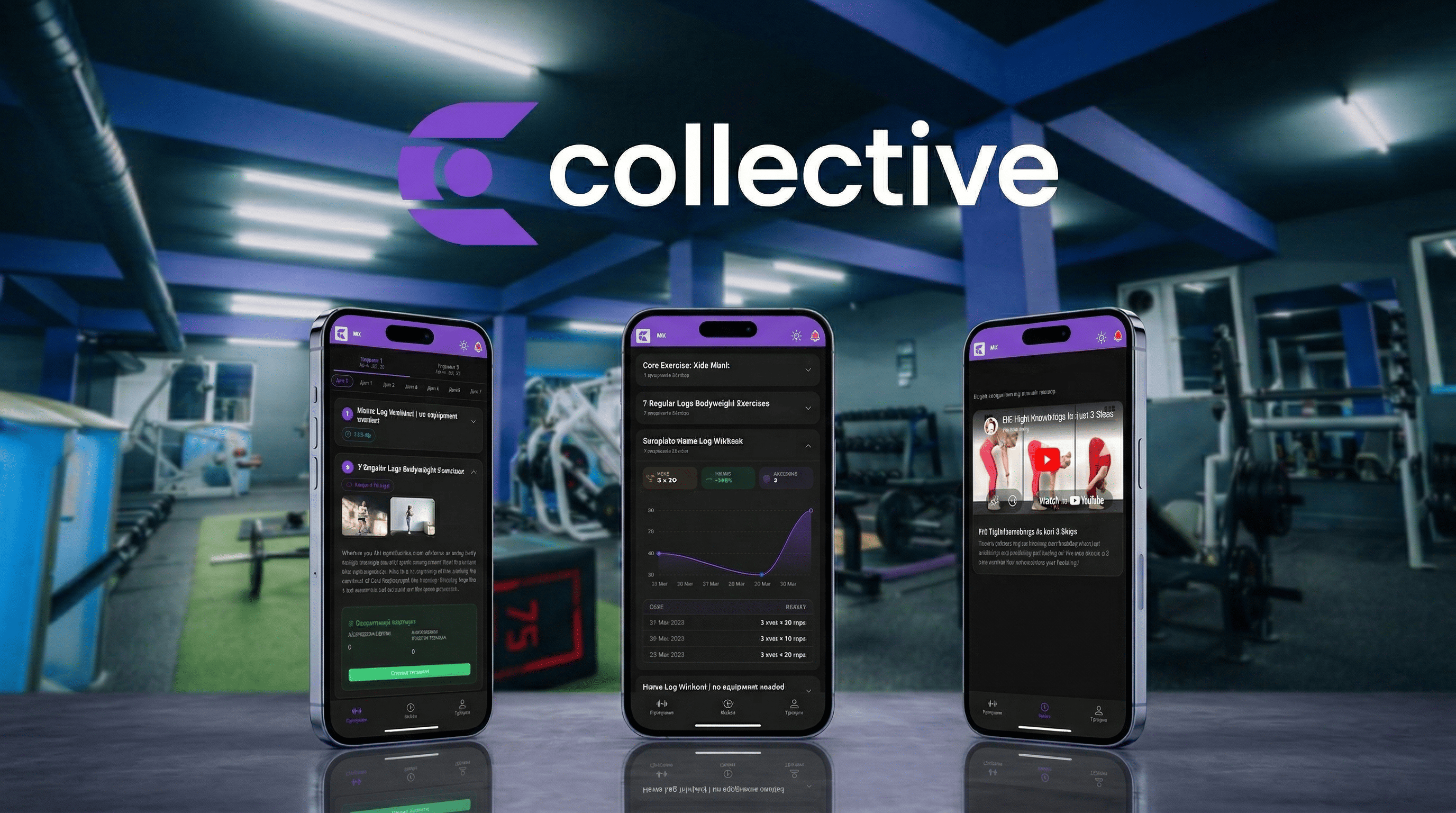 Collective mobile app on three phones